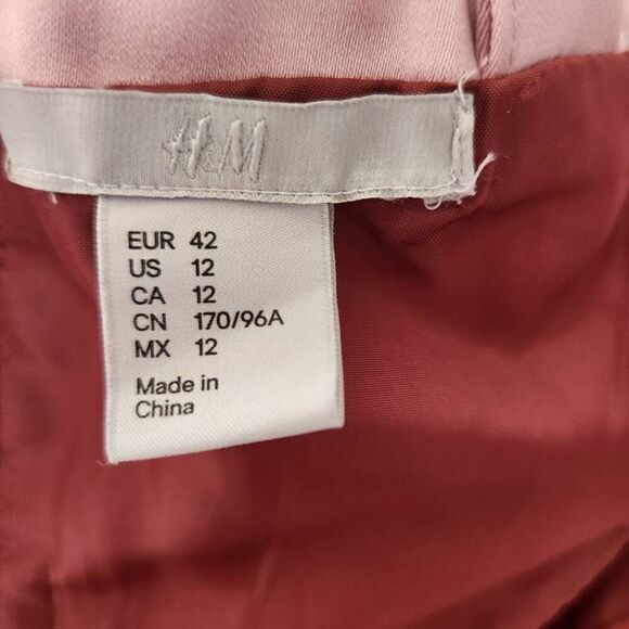 H&M womens size 12 pink mauve blush formal evening dress strapless peplum - Picture 5 of 5